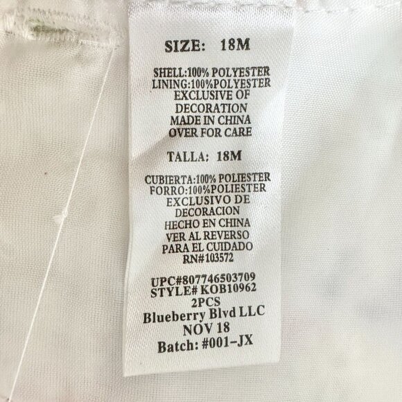 Blueberi Boulevard Child's Dress Size 18M White Stitched Flowers Pink Bow EUC - Picture 6 of 8